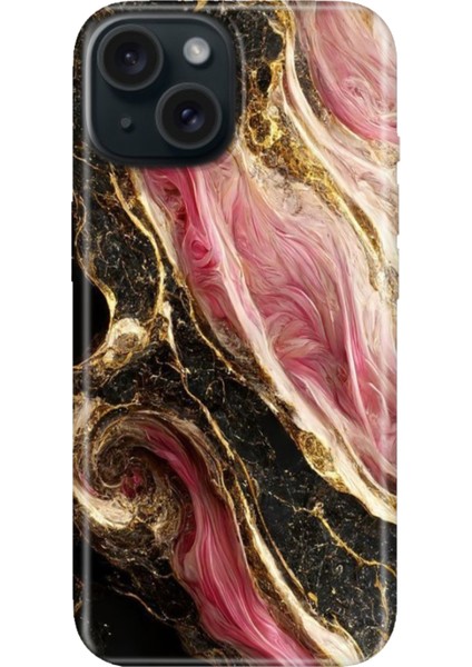 iPhone 15 Uyumlu Kılıf Desenli Kapak Renkli Tpu Uv Seattle Mermer