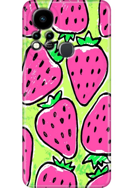 Infinix Hot 11S Uyumlu Kılıf Renkli Tpu Silikon Çilek