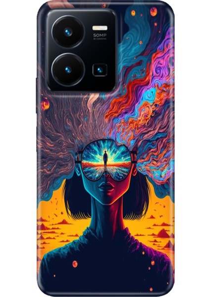 Vivo Y22S -Y35 Kılıf Desenli Kapak Renkli Tpu Uv Girdap