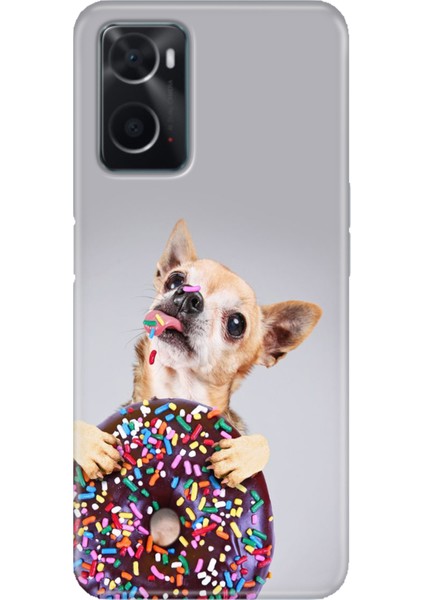 Oppo A76 Kılıf Silikon Tasarım Stok Donut Dog