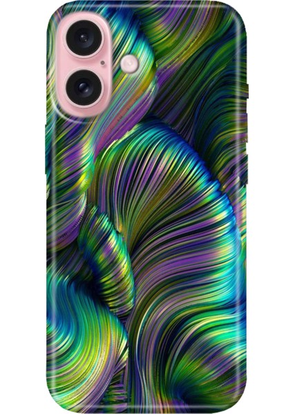 iPhone 16 Kılıf Silikon Desenli Kalıplı Case Holographic