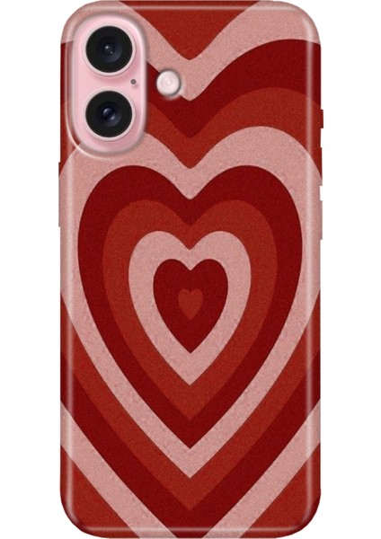 iPhone 16 Plus Kılıf Silikon Desenli Kalıplı Case Mat Kalp