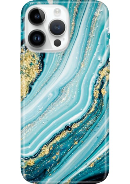 iPhone 16 Pro Max Kılıf Silikon Desenli Baskılı Cover Simli Taş