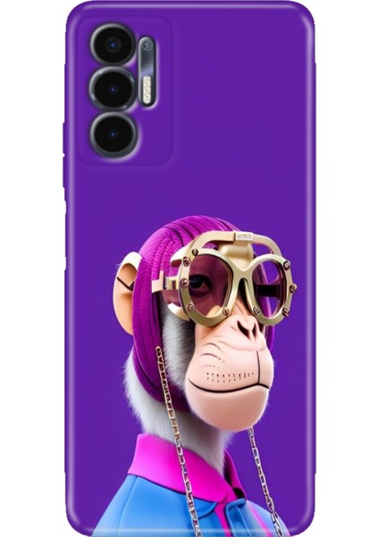 Tecno Pova 3 Kılıf (LF7N) Uyumlu Renkli Baskı Desen Esnek Silikon Monkey