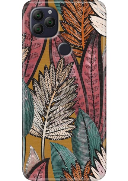 General Mobile Gm 22 - 22S Kılıf Desenli Rubber Silikon Yapraklar