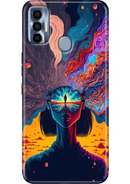 Tecno Spark 7 Pro Kılıf Renkli Silikon Girdap