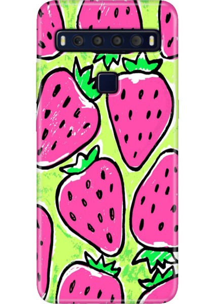 Tcl 10L Kılıf Baskılı 6.53" Silikon Renkli Resimli Arka Kapak Çilek