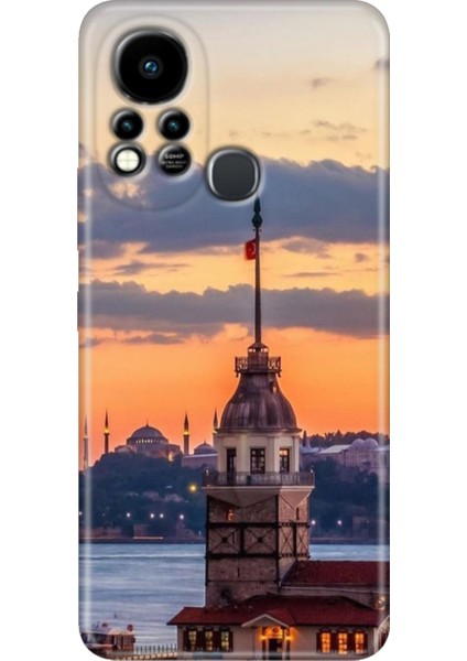 Infinix Hot 11S Uyumlu Kılıf Renkli Tpu Silikon Kız Kulesi