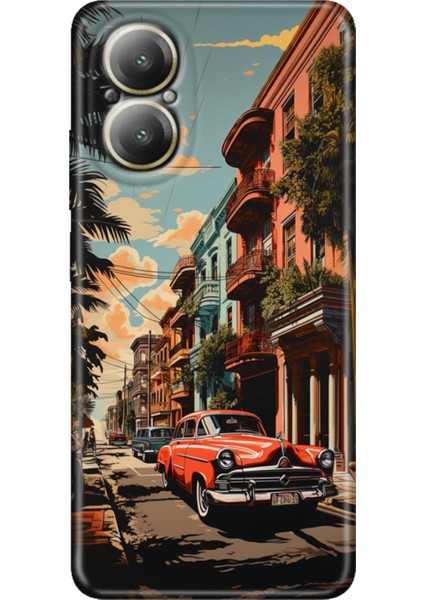 Realme 12 Lite 6.72" Kılıf Renkli Rubber Baskılı Silikon Küba