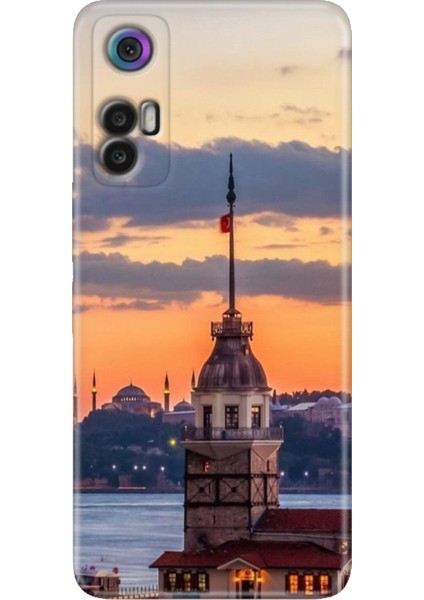 Tcl 30+ (Plus) Kılıf Silikon Renkli Resimli Arka Kapak Kız Kulesi