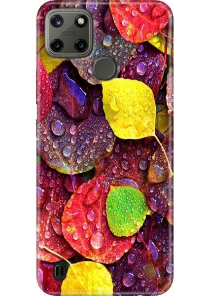 Realme C21Y - Realme C25Y Kılıf Desenli Kapak Renkli Tpu Uv Sonbahar