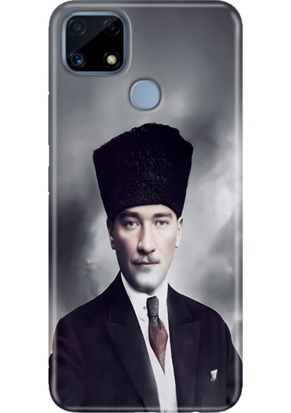 Realme C25 Kılıf Desenli Silikon Renkli Phone Case Atatürk