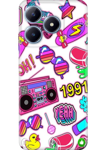 Realme C63 Kılıf Renkli Baskılı Silikon 90'lar