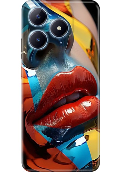 Realme C63 Kılıf Renkli Baskılı Silikon Makyaj