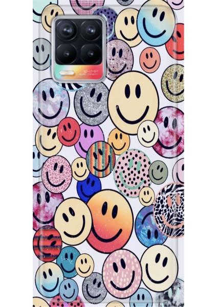 Realme 8 / Realme 8 Pro Kılıf Renkli Esnek Silikon Emojix