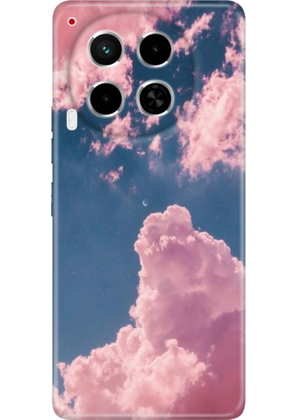 Tecno Camon 30 Kılıf (Cl6) Uyumlu Silikon Desenli Kapak Pembe Bulut