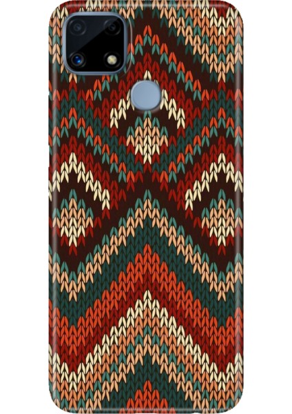 Realme C25 Kılıf Desenli Silikon Renkli Phone Case Zikzak