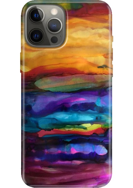 Apple iPhone 12 Pro Kılıf Tasarım Baskılı Silikon Sulu Boya