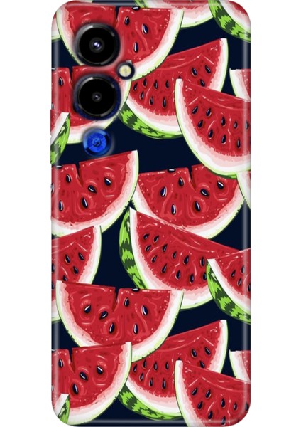 Tecno Pova 4 Pro Kılıf Renkli Temalı Pova 4 Pro Silikon Karpuz