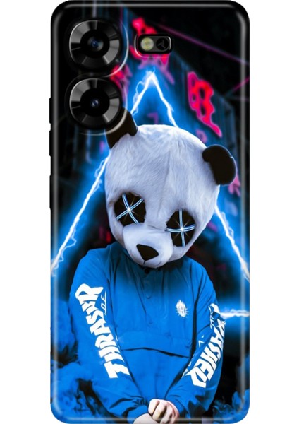Tecno Pova 5 Kılıf Renkli Esnek Silikon Cool Panda