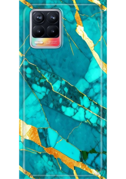 Realme 8 / Realme 8 Pro Kılıf Renkli Esnek Silikon Prag Mermer