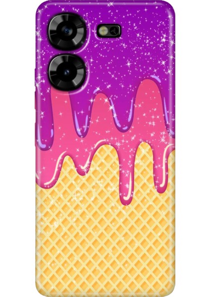 Tecno Pova 5 Kılıf Renkli Esnek Silikon Krema