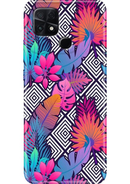 Poco C40 Kılıf Renkli Temalı Silikon Botanik
