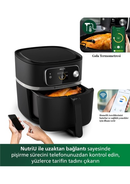Dev Aile Hacmi – 8,3 L Ultra Geniş Kapasite 7000 Serisi Xxl Airfryer & Fritöz, Wı-Fı Uzaktan Bağlantı
