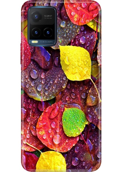 Vivo Y21S Uyumlu Kapak Kılıf Desenli Kapak Renkli Tpu Uv Sonbahar