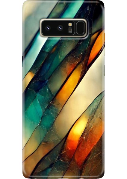 Samsung Galaxy Note 8 Kılıf Renkli Temalı Note8 Silikon Flora Mermer