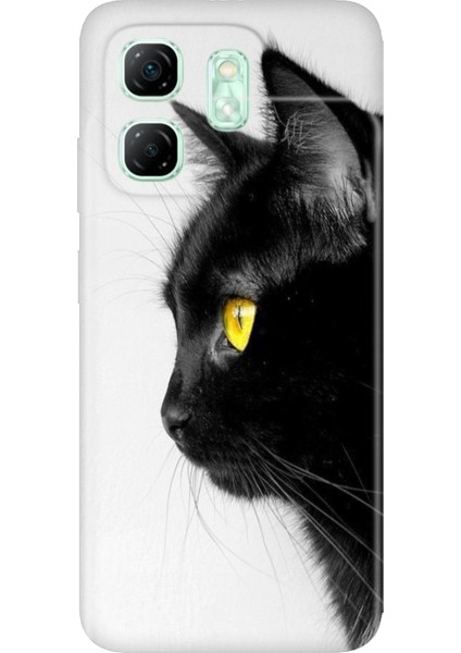 Infinix Hot 50I - Smart 9 Kılıf Desenli Kapak Renkli Tpu Uv Kedi Bakışı
