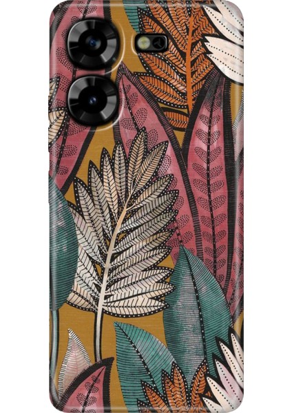 Tecno Pova 5 Kılıf Renkli Esnek Silikon Yapraklar