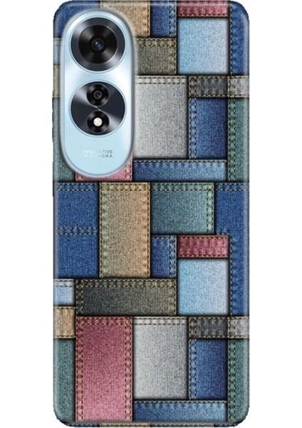 Oppo A60 Kılıf (CPH2631) Uyumlu Silikon Desenli Kalıplı Ermer Jean Pattern