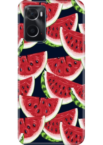 Oppo A76 Kılıf Silikon Tasarım Stok Karpuz