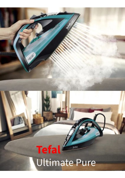 Anti-Drip & Dikey Buhar Özelliği Ultimate PURE-3200 W Kireç Avcısı Buharlı Ütü + Şarjlı Tiftik Makinesi