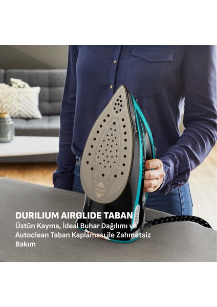 Anti-Drip & Dikey Buhar Özelliği Ultimate PURE-3200 W Kireç Avcısı Buharlı Ütü + Şarjlı Tiftik Makinesi