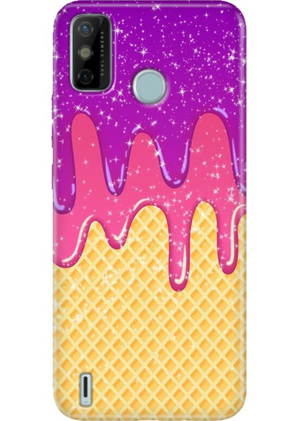 Tecno Spark 6 Go Kılıf Desenli Kapak Renkli Ermer Krema