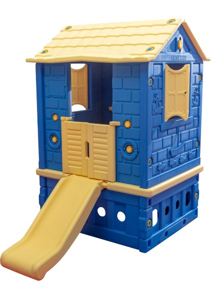 İki Kapılı Büyük Oyun Evi – Kaydıraklı Çocuk Aktivite Parkı ve Evcilik Evi modelleri