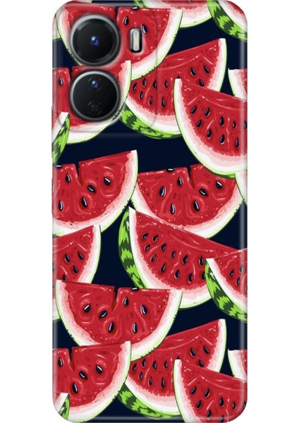 Vivo Y16 Kılıf Desenli Silikon Ermer Teknoloji Kapak Karpuz