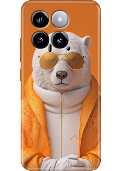 Xiaomi Mi 14 Kılıf Renkli Rubber Kapak Silikon Stil Bear