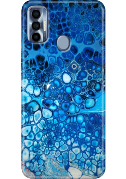 Tecno Spark 7 Pro Kılıf Renkli Silikon Derin Mavi