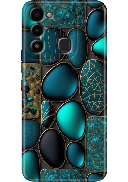 Tecno Spark 8c Kılıf Renkli Temalı Tecno 8c Silikon Marble