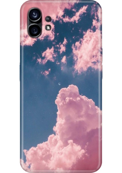 Nothing Phone 2 Kılıf Desenli Tpu Kapak Silikon Pembe Bulut