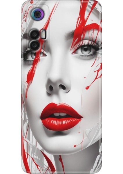 Tcl 30+ (Plus) Kılıf Silikon Renkli Resimli Arka Kapak Lady