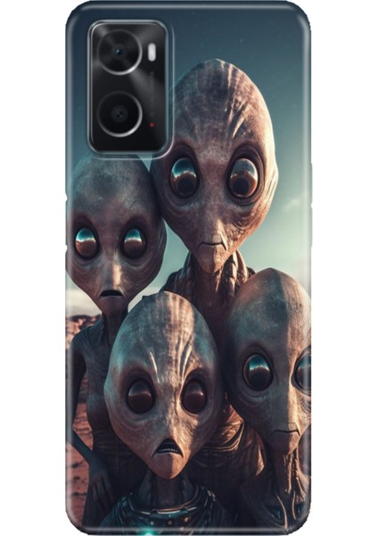 Oppo A76 Kılıf Silikon Tasarım Stok Ufo