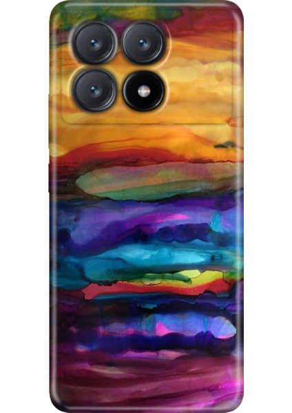 Xiaomi Poco X6 Pro Kılıf Renkli Esnek Silikon Sulu Boya