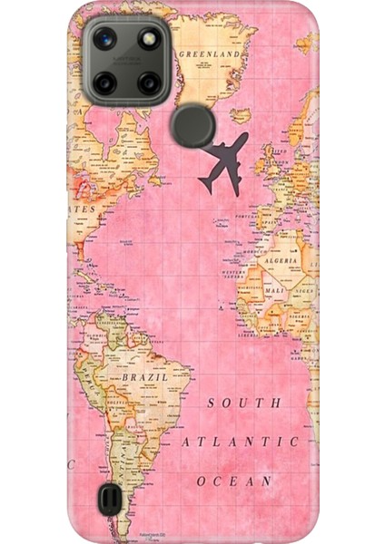 Realme C21Y - Realme C25Y Kılıf Desenli Kapak Renkli Tpu Uv Map