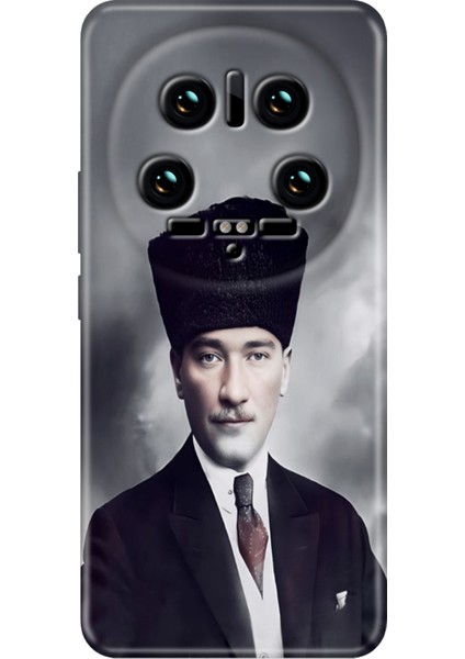 Xiaomi Mi 14 Ultra Kılıf Renkli Rubber Desen Silikon Atatürk