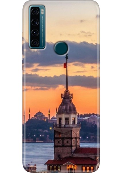 Tcl 20 Se Kılıf Baskılı Silikon Renkli Resimli Arka Kapak Kız Kulesi