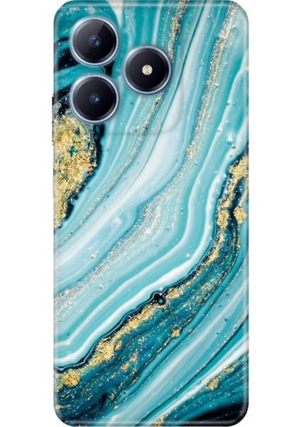 Realme C63 Kılıf Renkli Baskılı Silikon Simli Taş